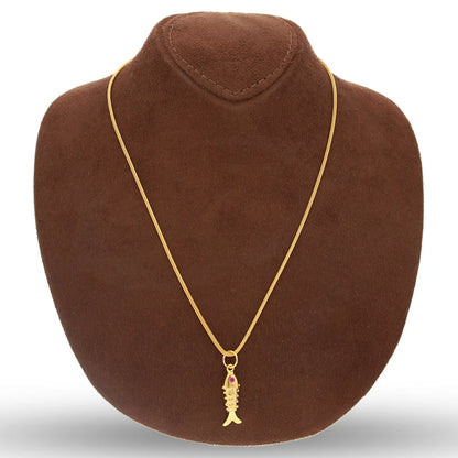 Gold Necklace (Chain With Fish Pendant) 22Kt - Fkjnkl22K5617 Necklaces