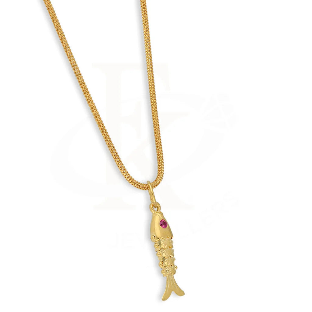 Gold Necklace (Chain With Fish Pendant) 22Kt - Fkjnkl22K5617 Necklaces