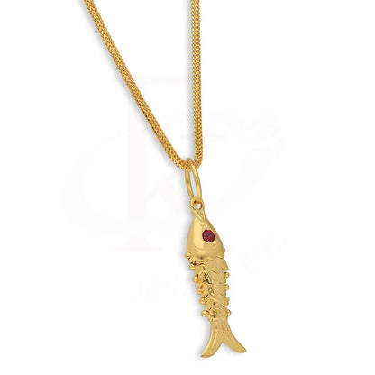Gold Necklace (Chain With Fish Pendant) 22Kt - Fkjnkl22K5619 Necklaces