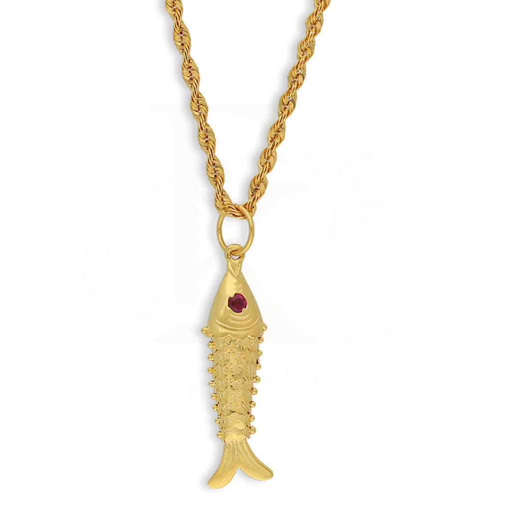 Gold Necklace (Chain With Fish Pendant) 22Kt - Fkjnkl22K5621 Necklaces