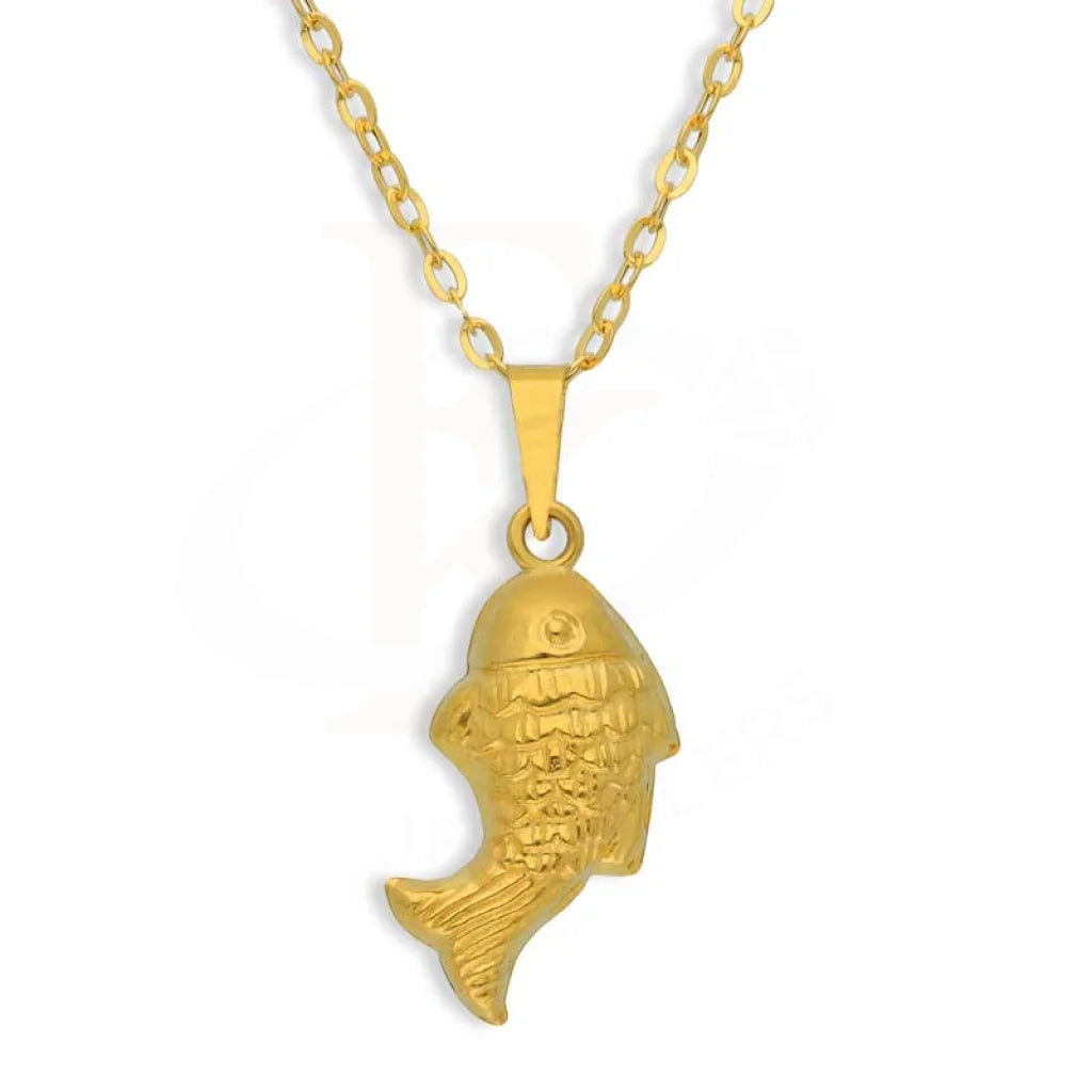 Gold Necklace (Chain With Fish Shaped Pendant) 18Kt - Fkjnkl18K2871 Necklaces