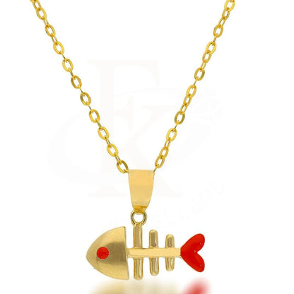 Gold Necklace (Chain With Fishbone Pendant) 18Kt - Fkjnkl18K2029 Necklaces