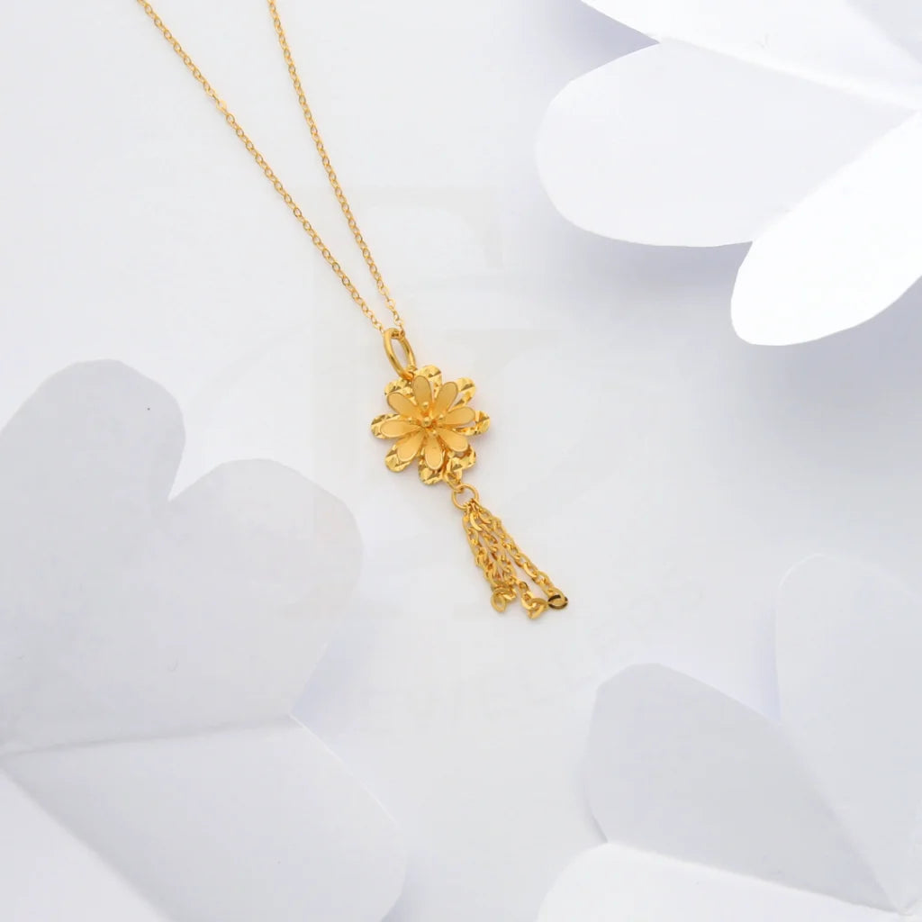 Gold Necklace (Chain With Floral Style Pendant) 21Kt - Fkjnkl21Km8431 Necklaces