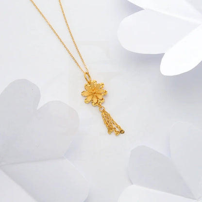 Gold Necklace (Chain With Floral Style Pendant) 21Kt - Fkjnkl21Km8431 Necklaces