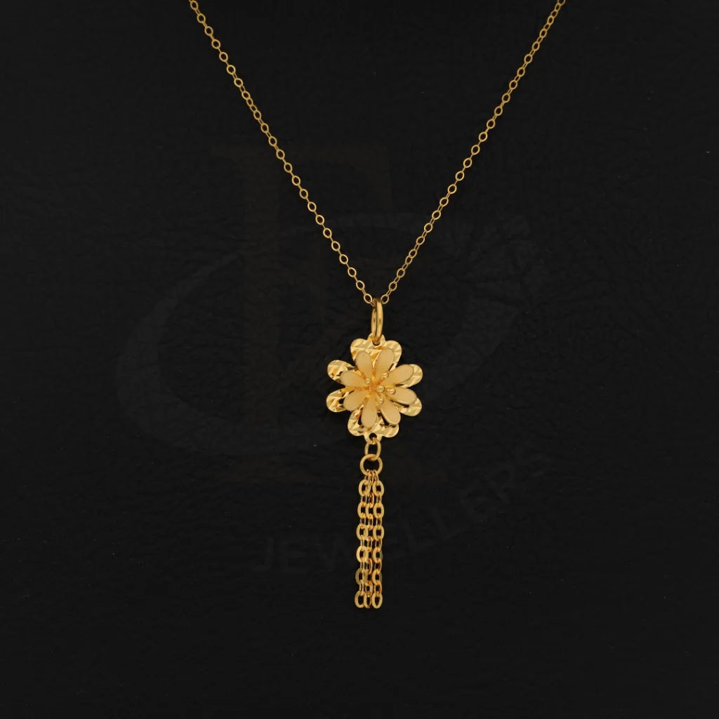 Gold Necklace (Chain With Floral Style Pendant) 21Kt - Fkjnkl21Km8431 Necklaces