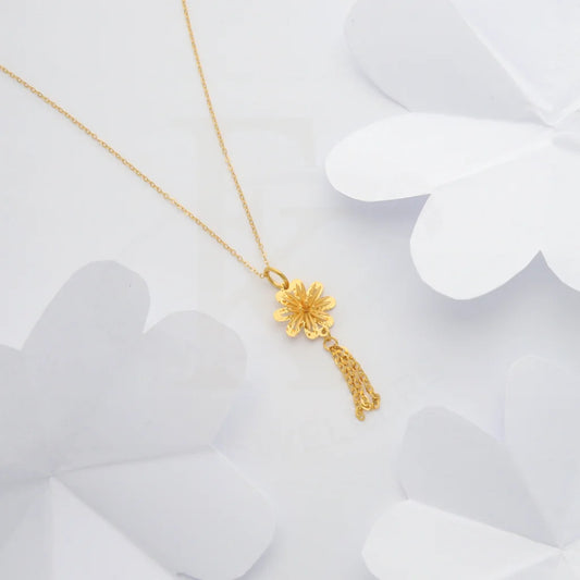 Gold Necklace (Chain With Floral Style Pendant) 21Kt - Fkjnkl21Km8434 Necklaces