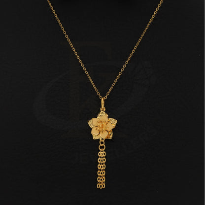 Gold Necklace (Chain With Floral Style Pendant) 21Kt - Fkjnkl21Km8438 Necklaces