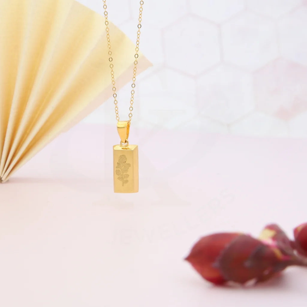 Gold Necklace (Chain With Flower Bar Pendant) 21Kt - Fkjnkl21Km8036 Necklaces