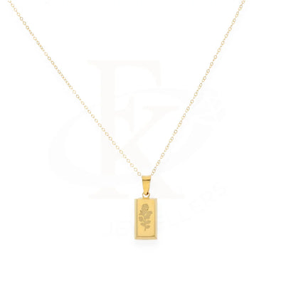 Gold Necklace (Chain With Flower Bar Pendant) 21Kt - Fkjnkl21Km8036 Necklaces