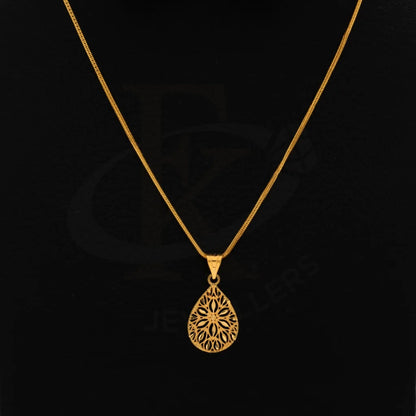 Gold Necklace (Chain With Flower Drop Pendant) 21Kt - Fkjnkl21Km8387 Necklaces