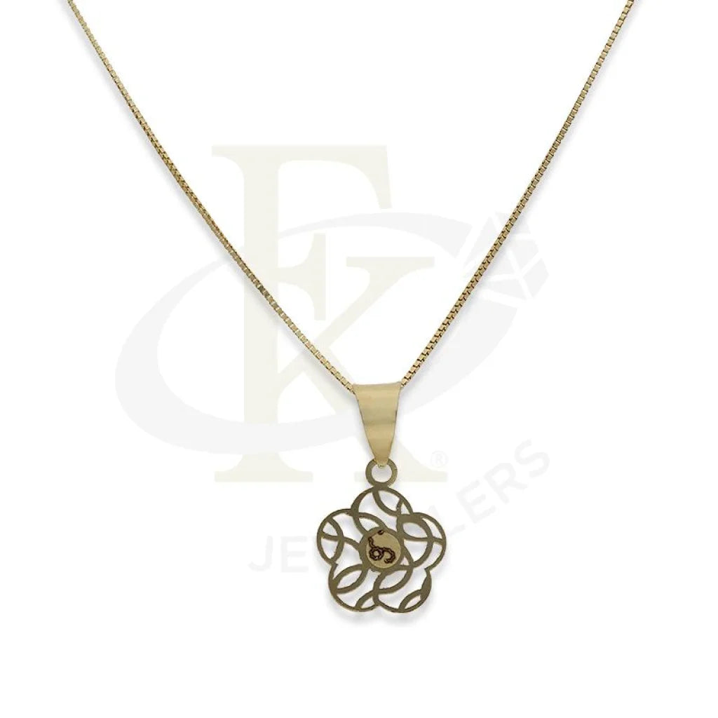 Gold Necklace (Chain With Flower Pendant) 18Kt - Fkjnkl18K2299 Necklaces