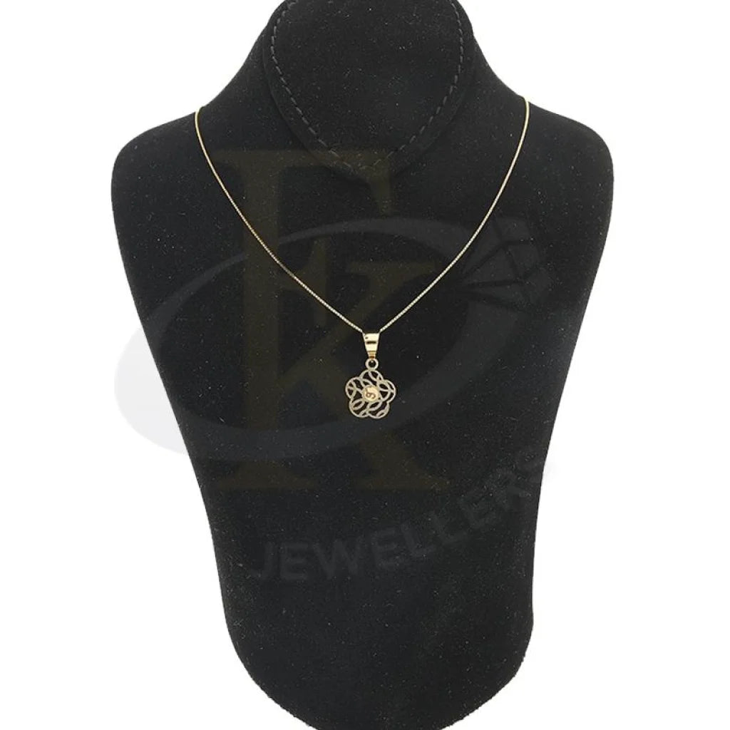 Gold Necklace (Chain With Flower Pendant) 18Kt - Fkjnkl18K2299 Necklaces