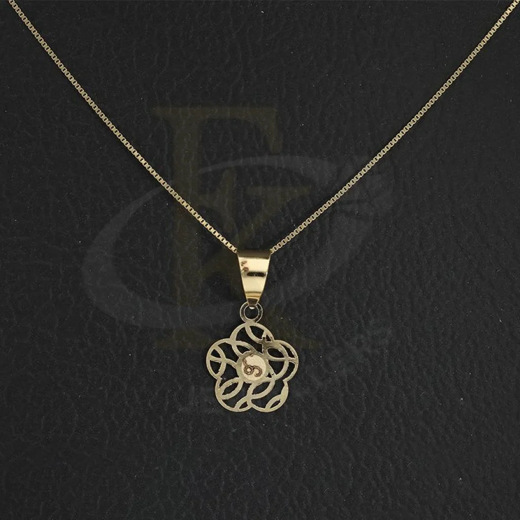 Gold Necklace (Chain With Flower Pendant) 18Kt - Fkjnkl18K2299 Necklaces