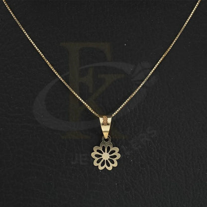 Gold Necklace (Chain With Flower Pendant) 18Kt - Fkjnkl18K2305 Necklaces