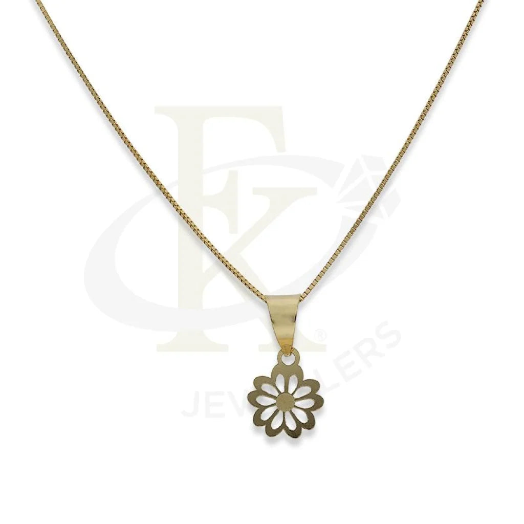 Gold Necklace (Chain With Flower Pendant) 18Kt - Fkjnkl18K2305 Necklaces