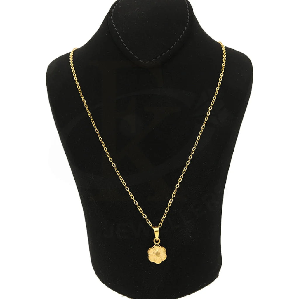 Gold Necklace (Chain With Flower Pendant) 18Kt - Fkjnkl18K2704 Necklaces