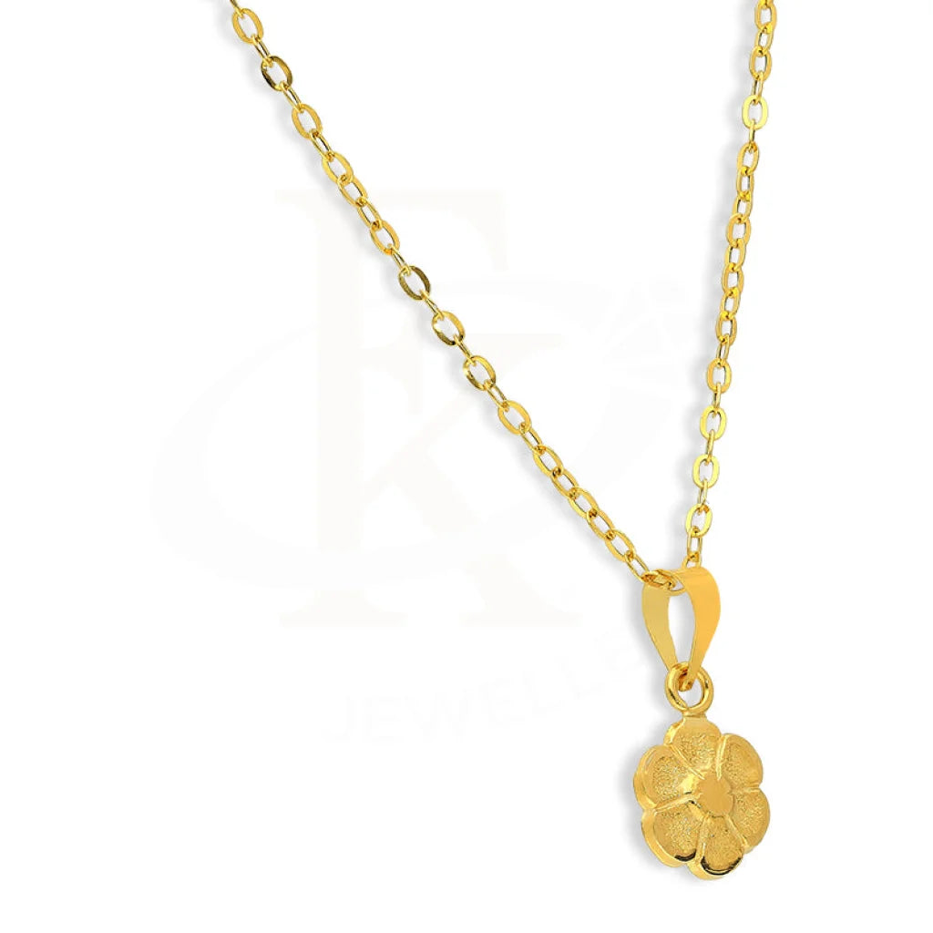 Gold Necklace (Chain With Flower Pendant) 18Kt - Fkjnkl18K2704 Necklaces