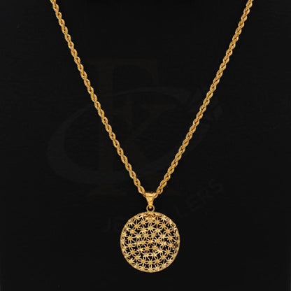 Gold Necklace (Chain With Flower Pendant) 21Kt - Fkjnkl21Km8373 Necklaces