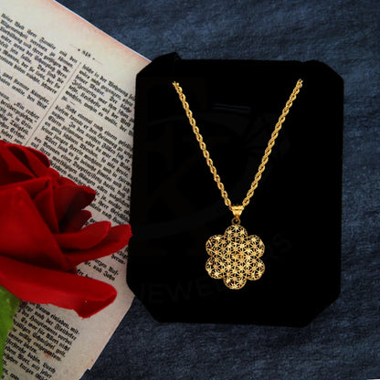 Gold Necklace (Chain With Flower Pendant) 21Kt - Fkjnkl21Km8380 Necklaces