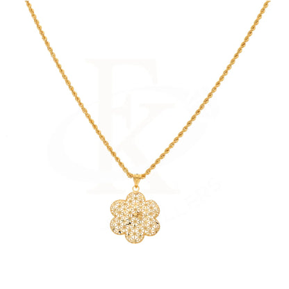 Gold Necklace (Chain With Flower Pendant) 21Kt - Fkjnkl21Km8380 Necklaces