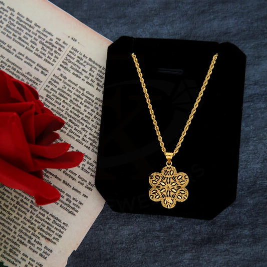 Gold Necklace (Chain With Flower Pendant) 21Kt - Fkjnkl21Km8391 Necklaces