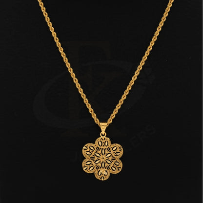 Gold Necklace (Chain With Flower Pendant) 21Kt - Fkjnkl21Km8391 Necklaces