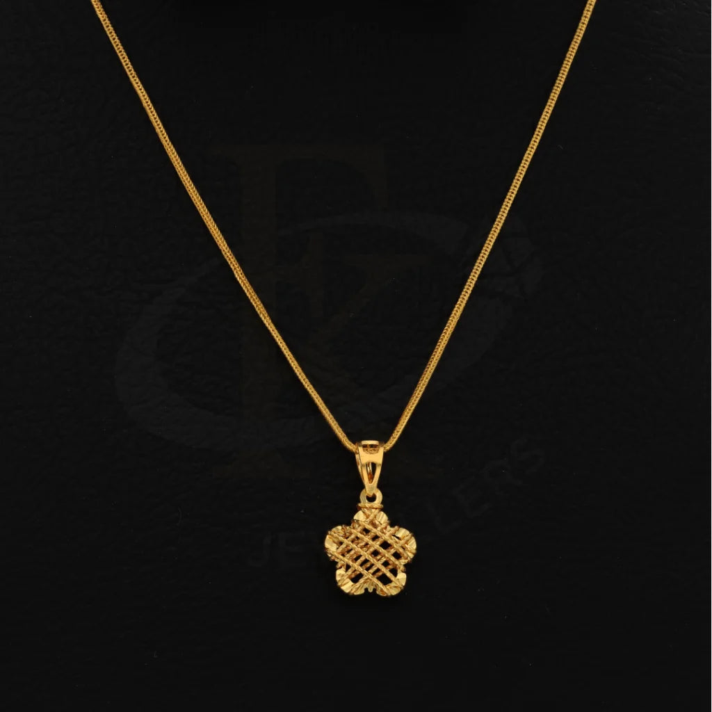 Gold Necklace (Chain With Flower Pendant) 21Kt - Fkjnkl21Km8428 Necklaces