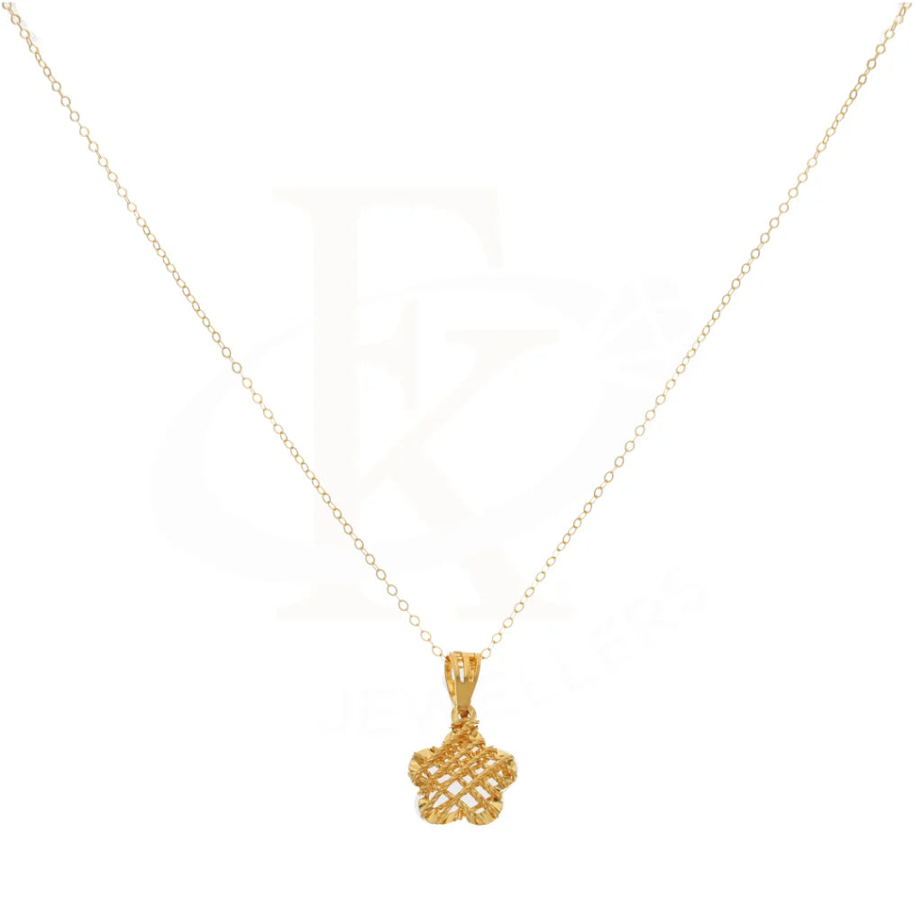 Gold Necklace (Chain With Flower Pendant) 21Kt - Fkjnkl21Km8667 Necklaces