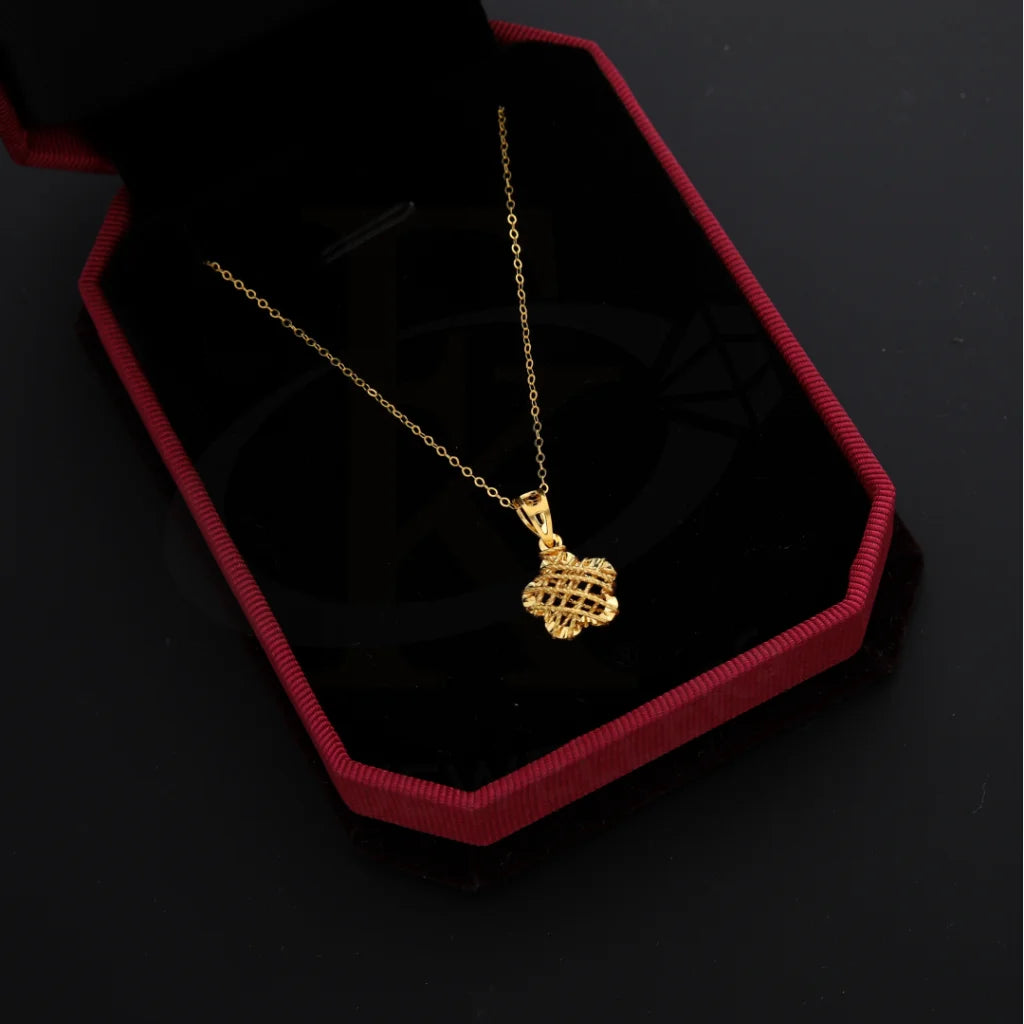 Gold Necklace (Chain With Flower Pendant) 21Kt - Fkjnkl21Km8667 Necklaces