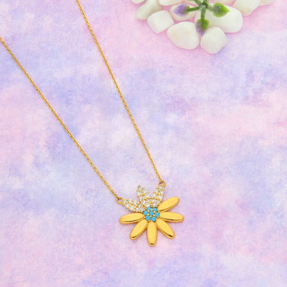 Gold Necklace (Chain With Flower Pendant) 21Kt - Fkjnkl21Km8695 Necklaces