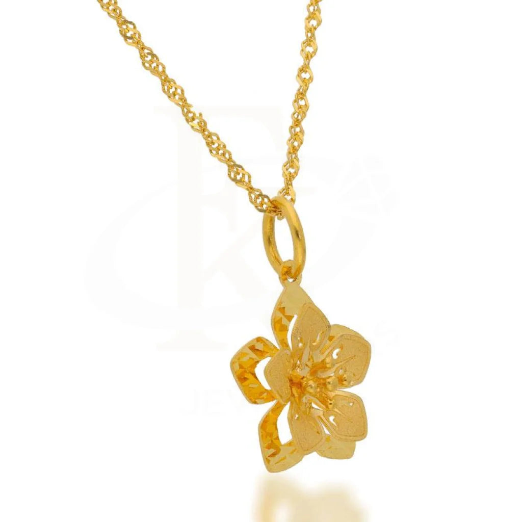 Gold Necklace (Chain With Flower Pendant) 22Kt - Fkjnkl22K2064 Necklaces