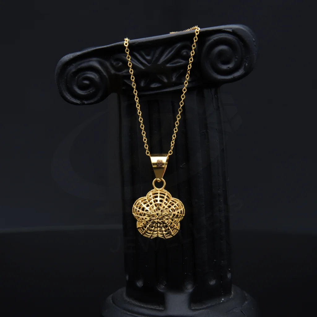 Gold Necklace (Chain With Flower Shaped Intricate Pendant) 21Kt - Fkjnkl21K7938 Necklaces