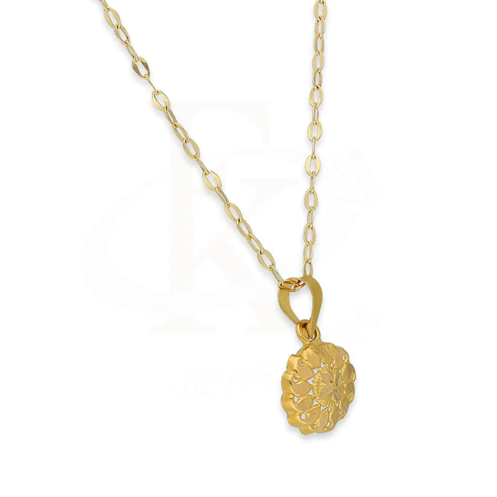 Gold Necklace (Chain With Flower Shaped Pendant) 18Kt - Fkjnkl18K5121 Necklaces