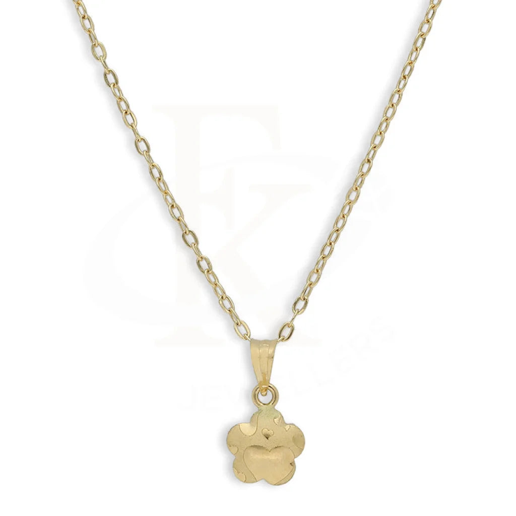 Gold Necklace (Chain With Flower Shaped Pendant) 18Kt - Fkjnkl18K5123 Necklaces