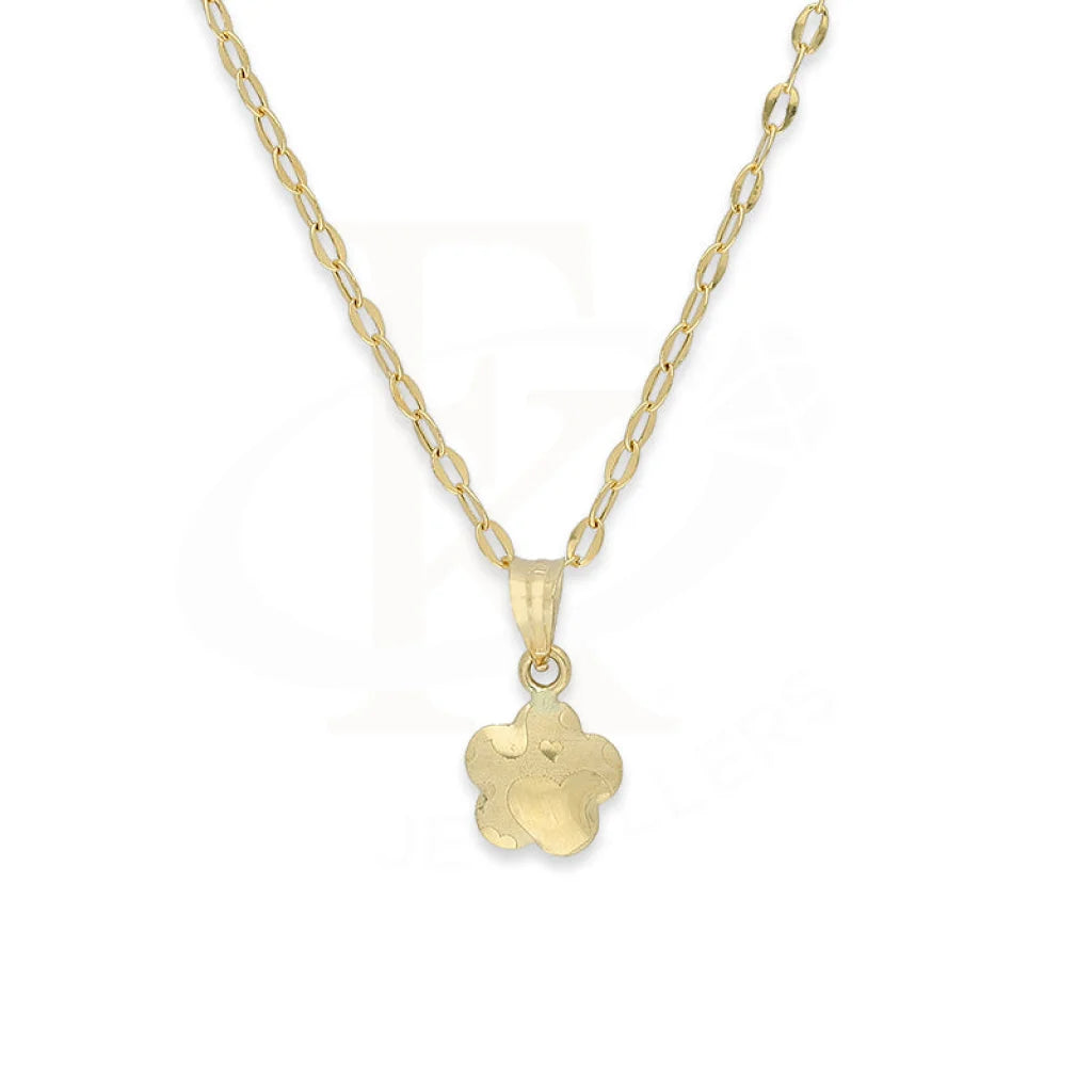 Gold Necklace (Chain With Flower Shaped Pendant) 18Kt - Fkjnkl18K8557 Necklaces