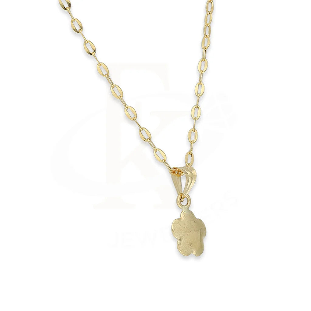 Gold Necklace (Chain With Flower Shaped Pendant) 18Kt - Fkjnkl18K8557 Necklaces