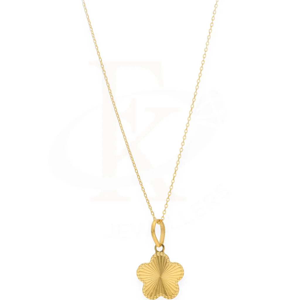 Gold Necklace (Chain With Flower Shaped Pendant) 21Kt - Fkjnkl21K3070 Necklaces