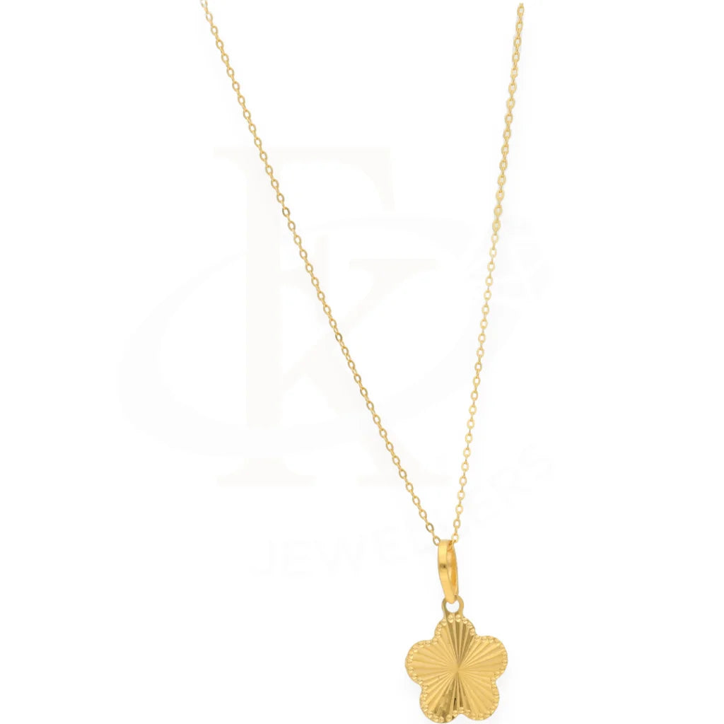 Gold Necklace (Chain With Flower Shaped Pendant) 21Kt - Fkjnkl21K3070 Necklaces