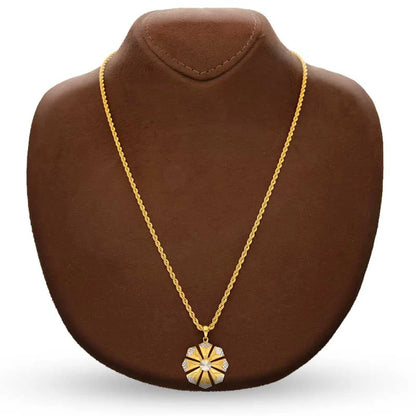 Gold Necklace (Chain With Flower Shaped Pendant) 22Kt - Fkjnkl22K2742 Necklaces