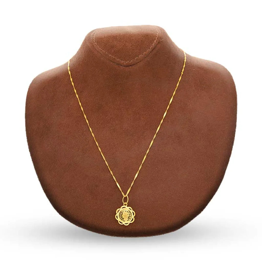 Gold Necklace (Chain With Flower Shaped Pendant) 22Kt - Fkjnkl22K3032 Necklaces