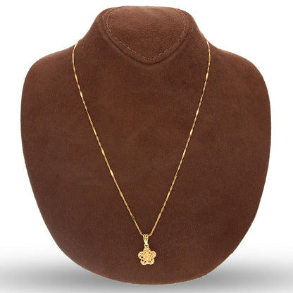 Gold Necklace (Chain With Flower Shaped Pendant) 22Kt - Fkjnkl22K5610 Necklaces