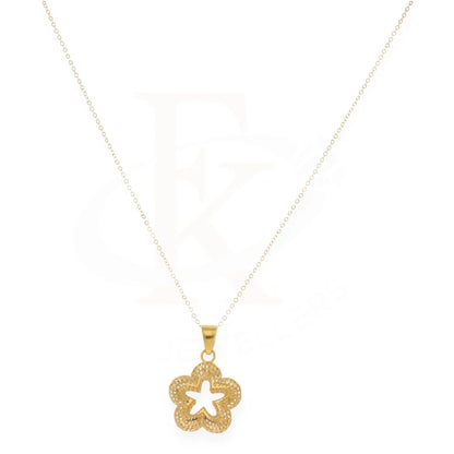 Gold Classic Flower Star Necklace 21Kt - Fkjnkl21Km8205 Necklaces