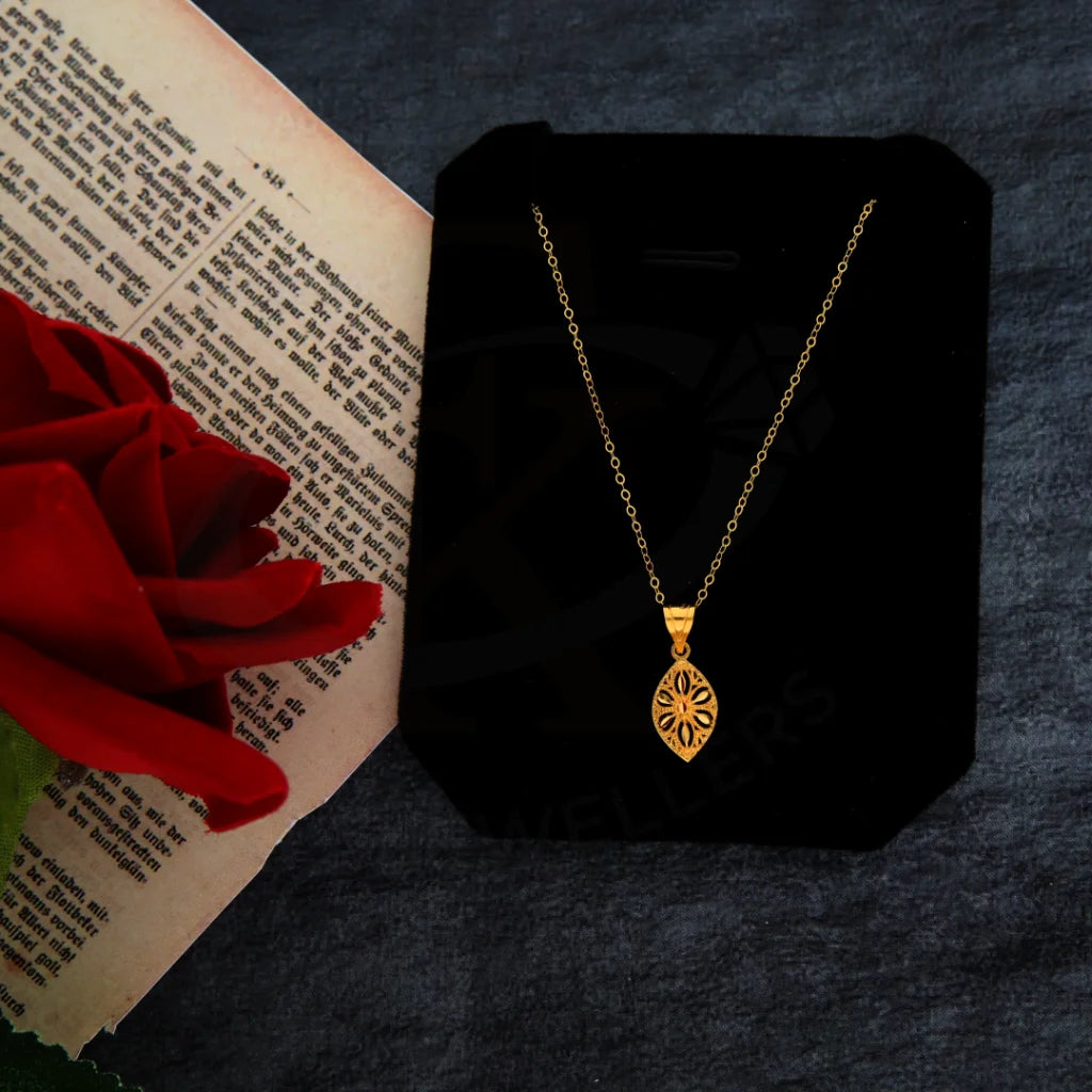 Gold Necklace (Chain With Flowercut Pendant) 21Kt - Fkjnkl21Km8400 Necklaces