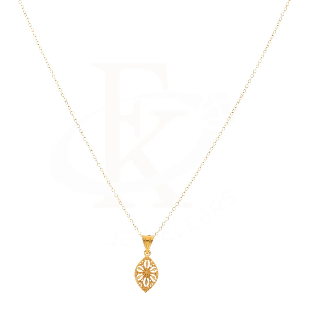 Gold Necklace (Chain With Flowercut Pendant) 21Kt - Fkjnkl21Km8400 Necklaces