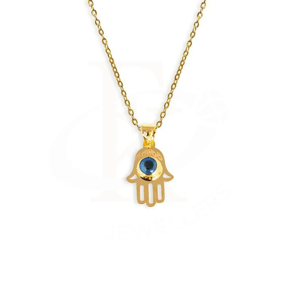 Gold Necklace (Chain With Hamsa Hand Pendant) 18Kt - Fkjnkl1677 Necklaces