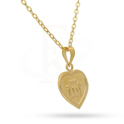 Gold Necklace (Chain With Heart Allah Pendant) 18Kt - Fkjnkl1470 Necklaces