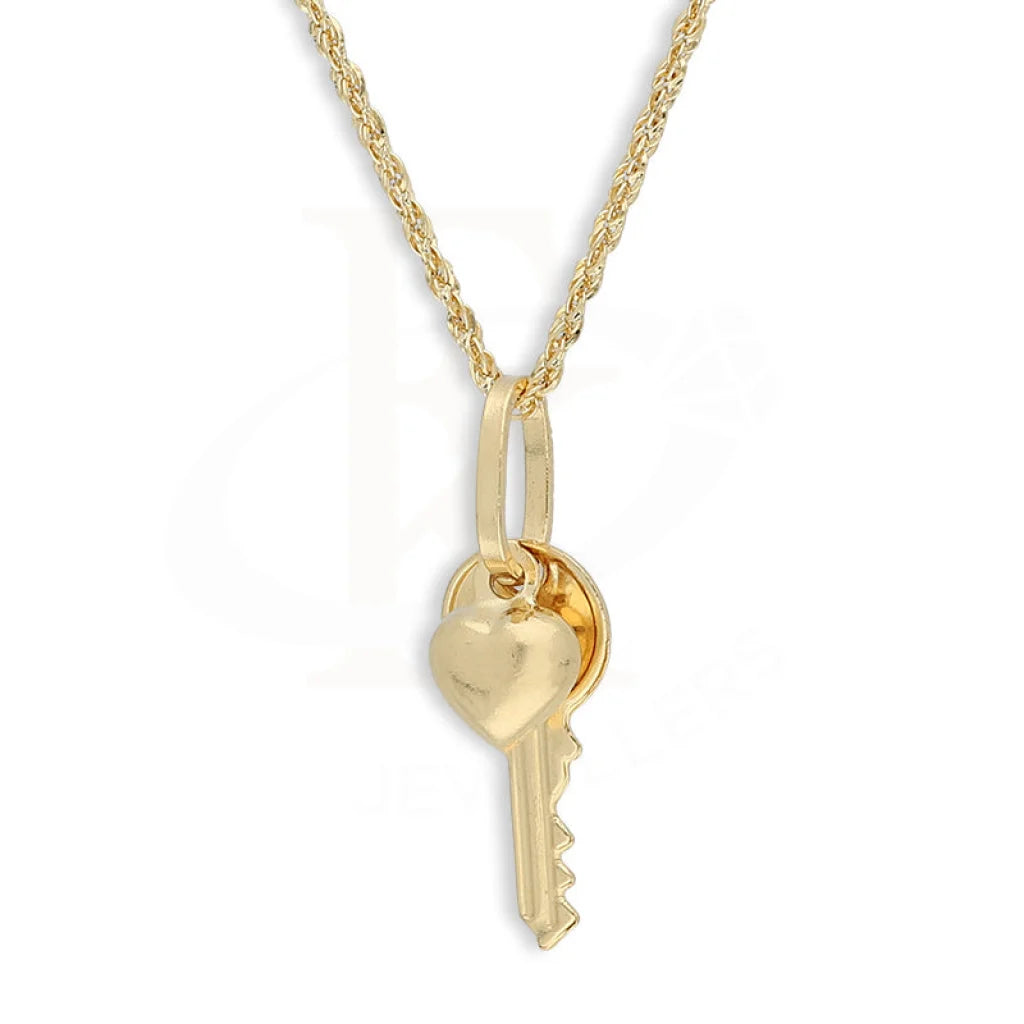 Gold Necklace (Chain With Heart And Key Pendant) 18Kt - Fkjnkl18K5230 Necklaces