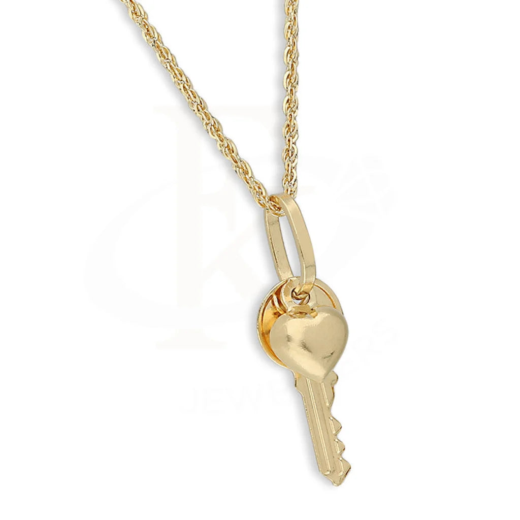 Gold Necklace (Chain With Heart And Key Pendant) 18Kt - Fkjnkl18K5230 Necklaces