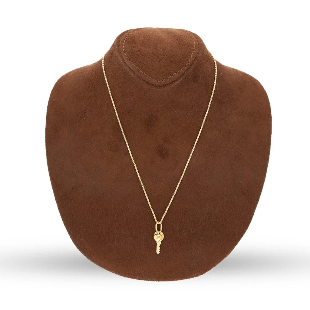 Gold Necklace (Chain With Heart And Key Pendant) 18Kt - Fkjnkl18K5230 Necklaces