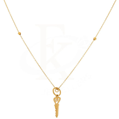 Gold Necklace (Chain With Heart In Key Pendant) 21Kt - Fkjnkl21Km8699 Necklaces